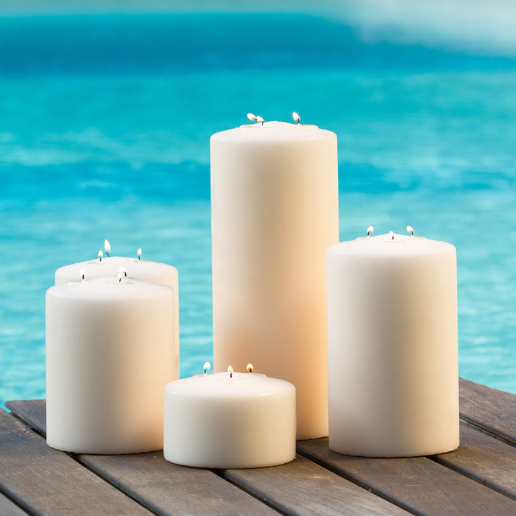Three-wick cylindrical candles