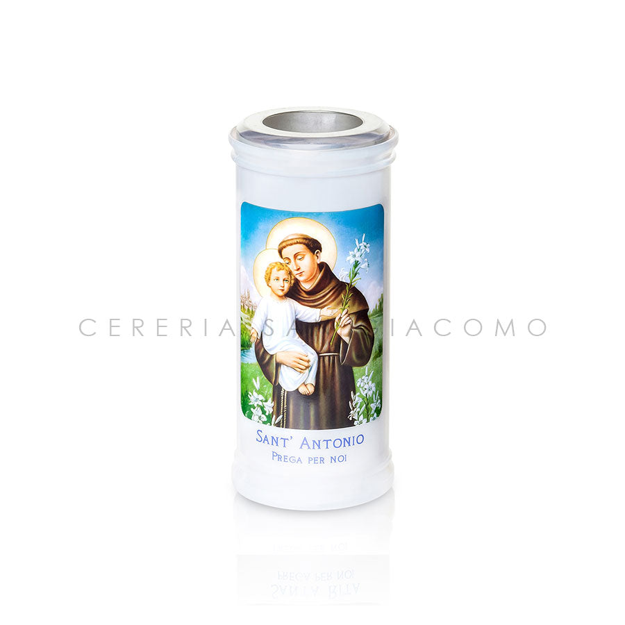 Votive candle Art. 40 with disk and image of Saint Anthony, box of 30