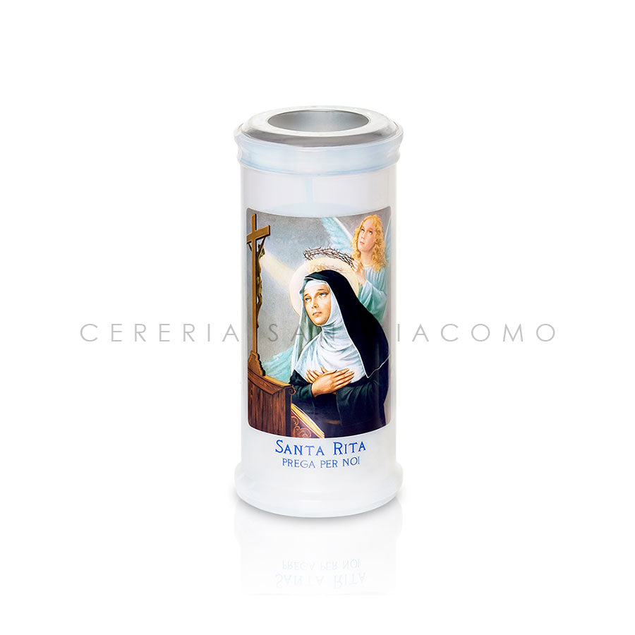 Votive candle Art. 40 with disc and image of Santa Rita, box of 30