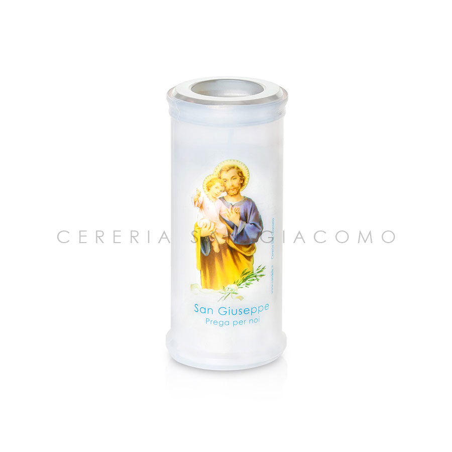 Votive candle Art. 40 with disc and image of Saint Joseph, box of 30