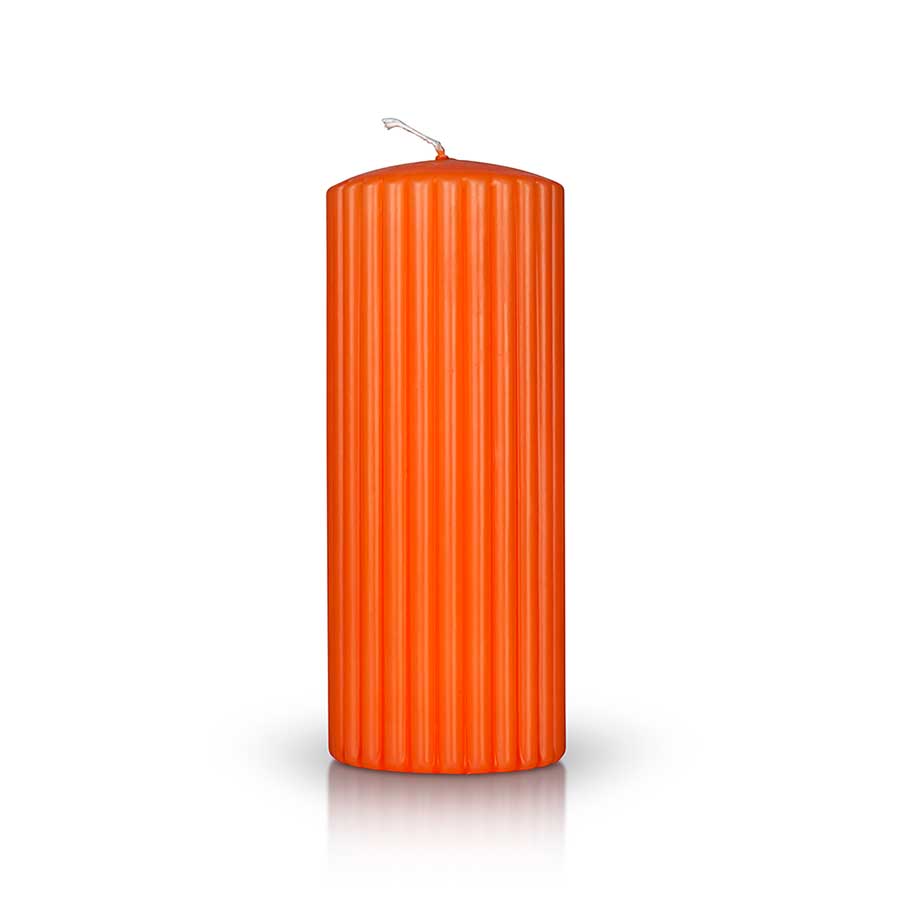Ribbed cylindrical candles Ø80 mm. h 200 mm.
