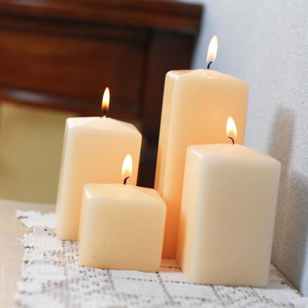 Cream square candles
