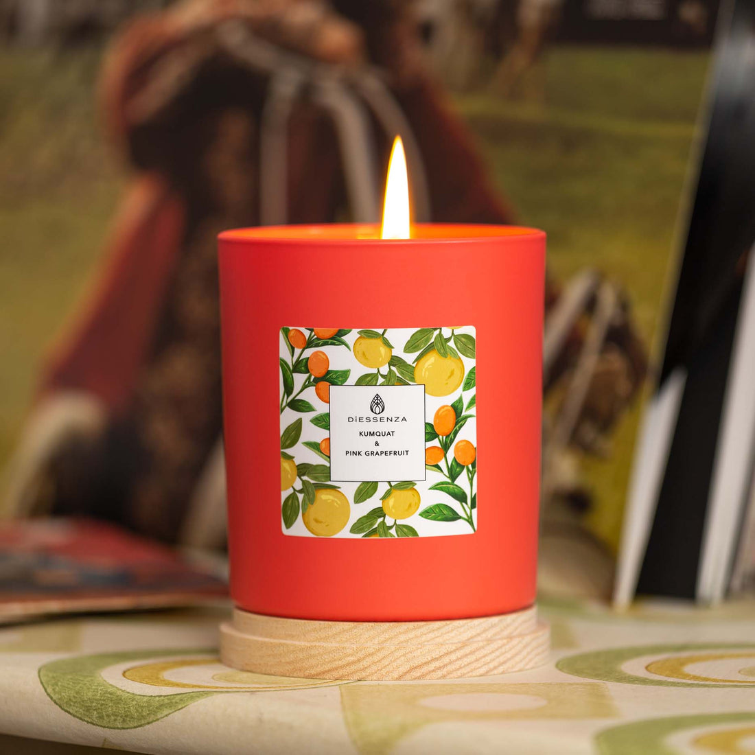 DiEssenza Kumquat &amp;amp; Pink Grapefruit - Chinese Mandarin &amp;amp; Pink Grapefruit Scented Candle 