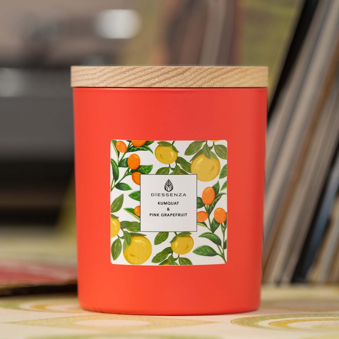 DiEssenza Kumquat &amp;amp; Pink Grapefruit - Chinese Mandarin &amp;amp; Pink Grapefruit Scented Candle 