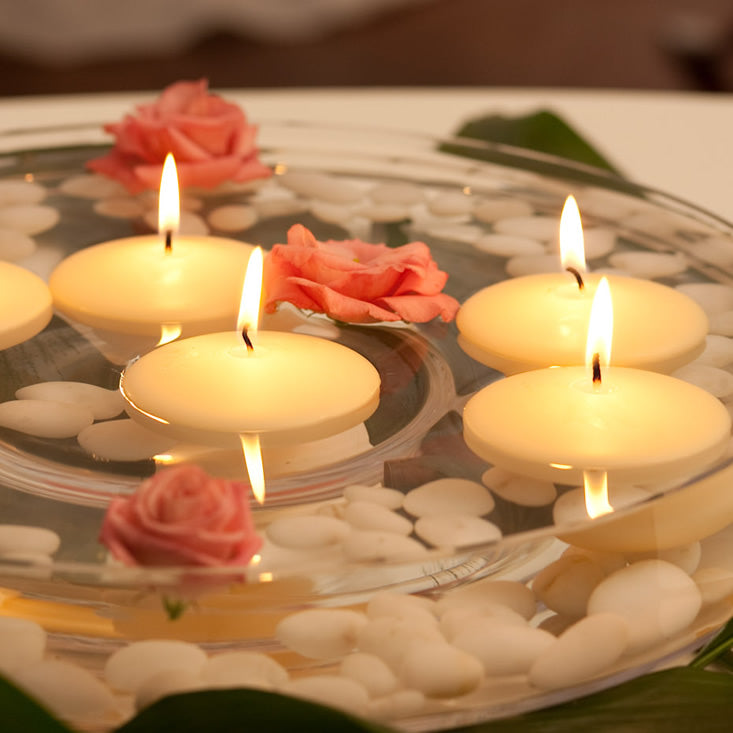 Cream floating candles