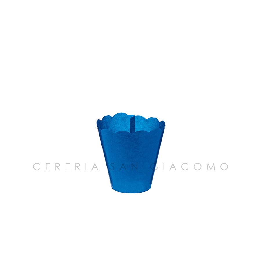 Blue Flambeaux in rice paper Ø 60 mm h 105 mm. pack of 100 pcs.