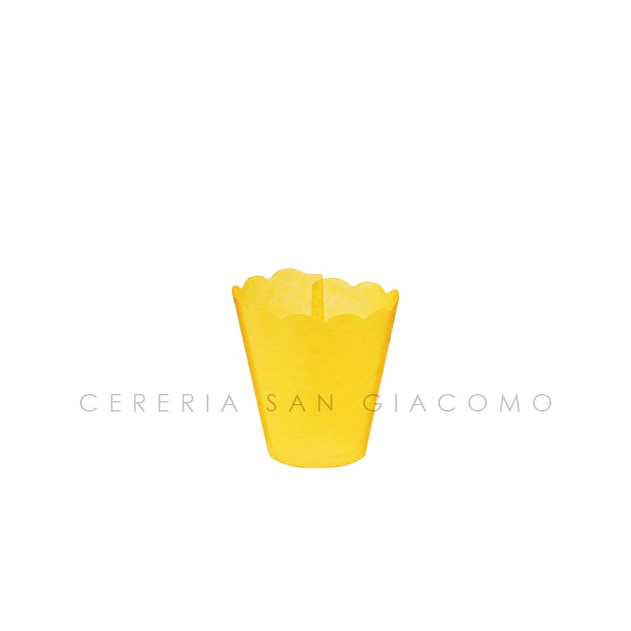 Yellow Flambeaux in rice paper Ø 60 mm h 105 mm. pack of 100 pcs.
