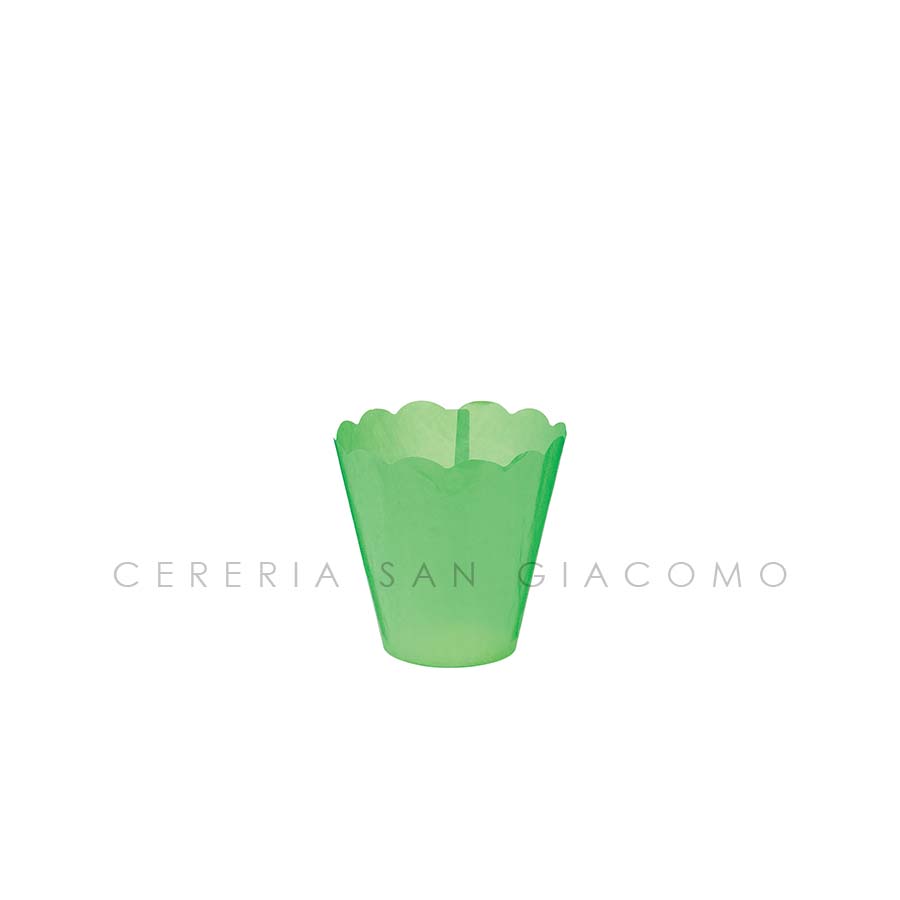 Green flambeaux in rice paper Ø 60 mm h 105 mm. pack of 100 pcs.