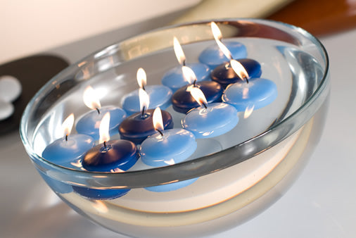 Blue floating candles