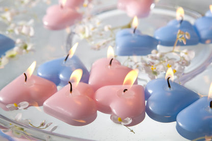 Heart floating candles