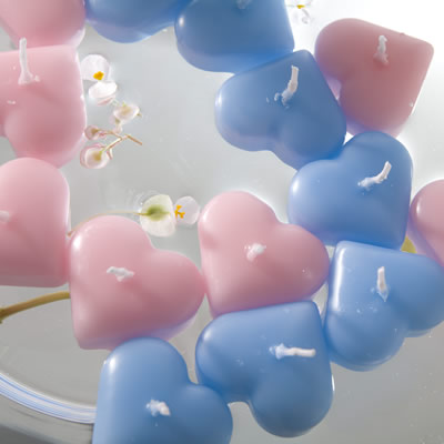 Heart floating candles