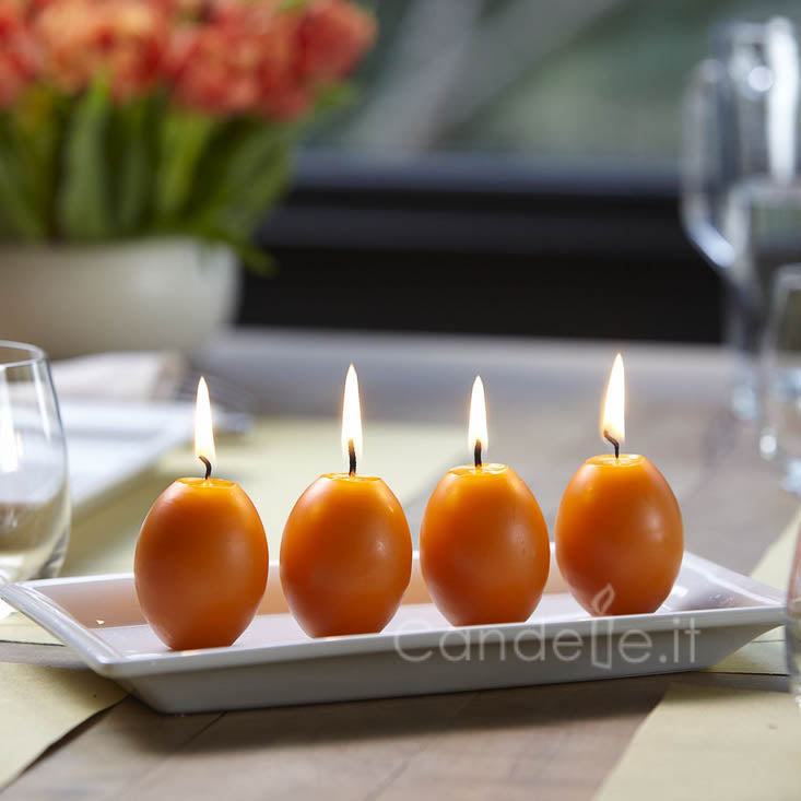 Orange Egg Shaped Candles