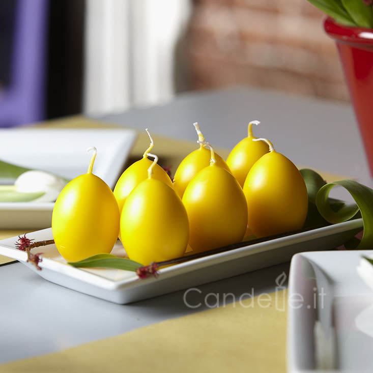 Yellow Egg Shaped Candles